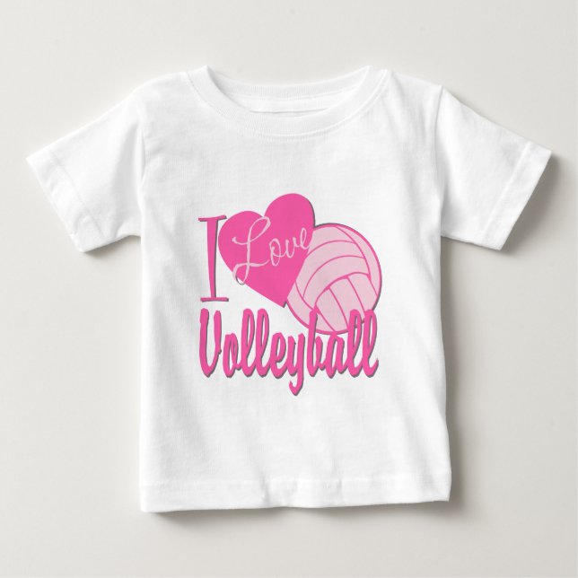 I Kärlek Volleyball Rosa T-shirt (Framsida)