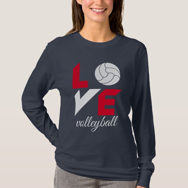 I Kärlek volleyball T Shirt (Framsida)