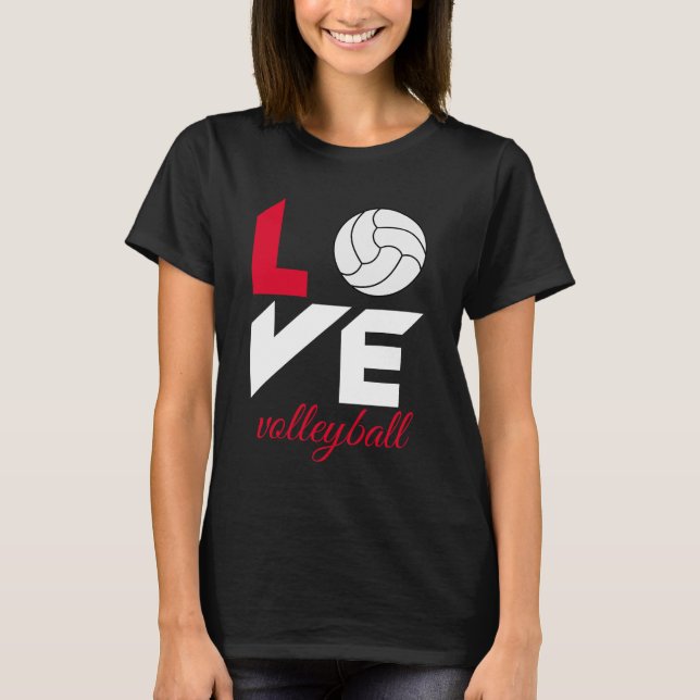 I Kärlek volleyball T Shirt (Framsida)