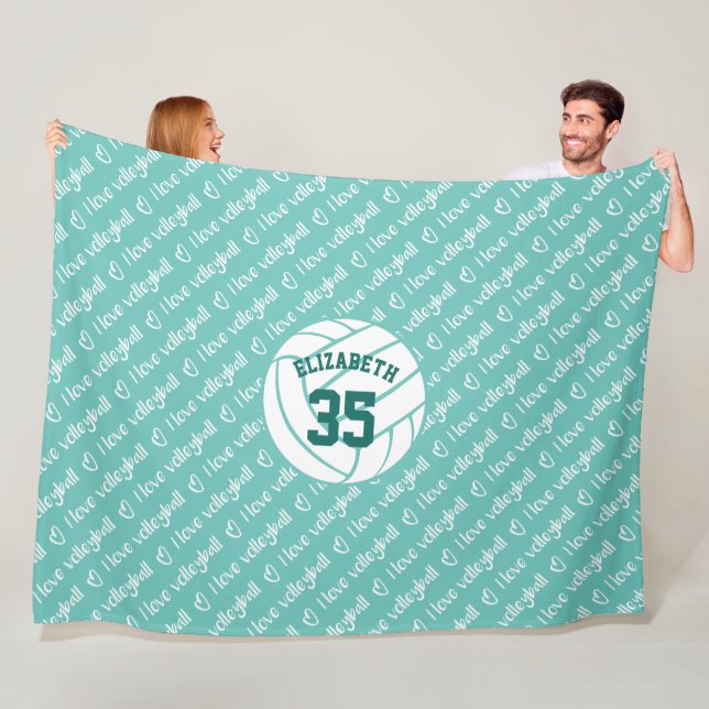 I kärlek volleyball typography mönster någon färg fleecefilt (På plats)