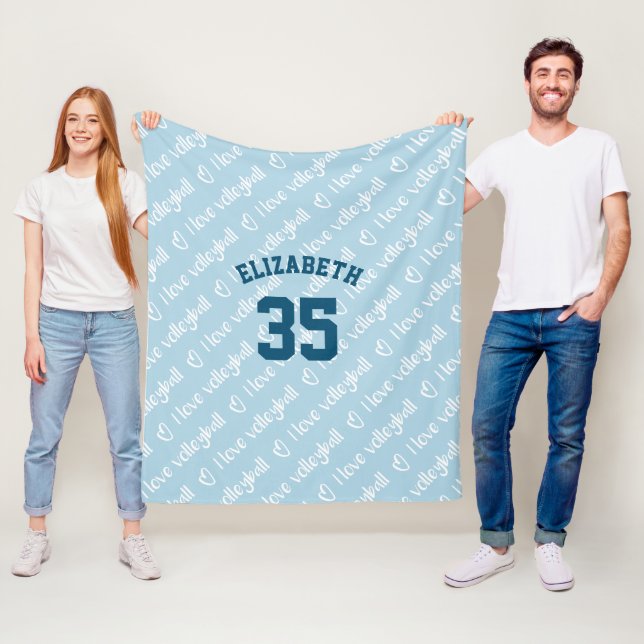 I kärlek volleyball typography mönster någon färg fleecefilt (På plats)