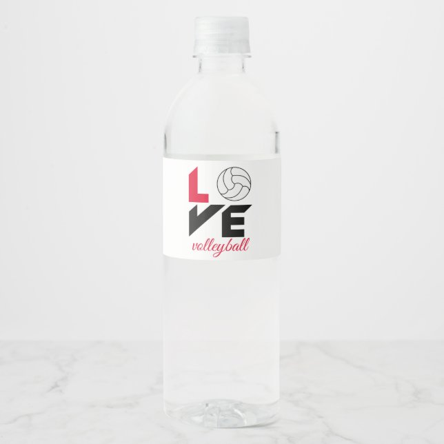 I Kärlek volleyball Vattenflaskor Etikett (Framsida)