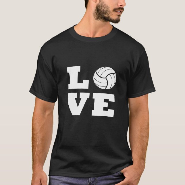 I Kärlek Volleyball Volleyball T Shirt (Framsida)
