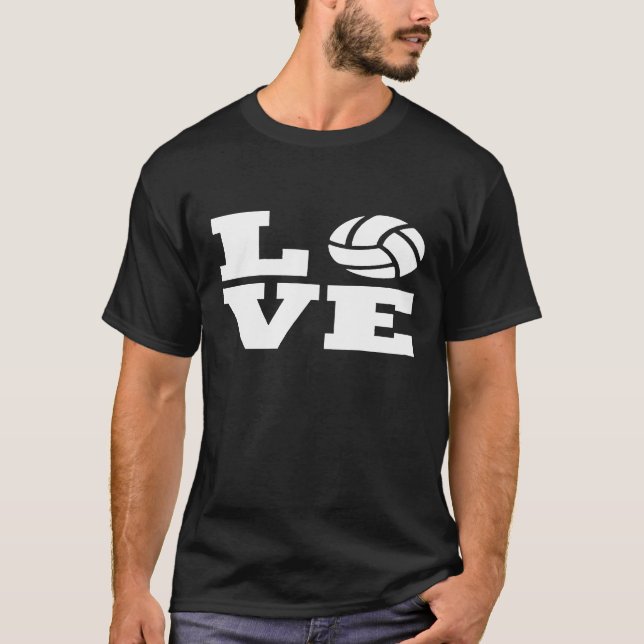 I Kärlek Volleyball Volleyball T Shirt (Framsida)