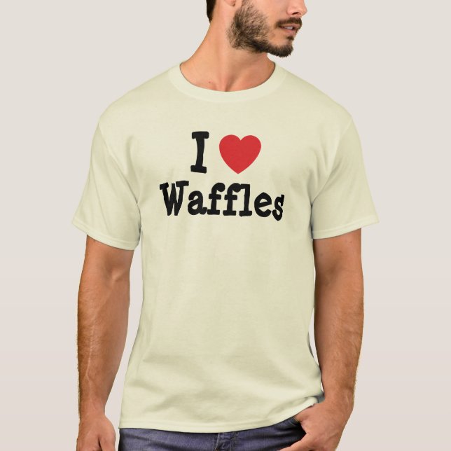 I kärlek Waffles hjärta T-Shirt (Framsida)