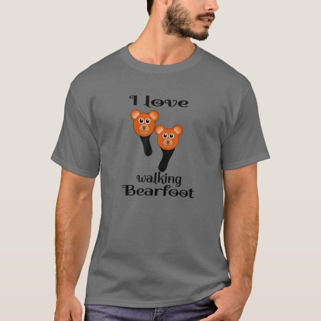 I Kärlek Walking Bearfoot, underbart design. T Shirt (Framsida)