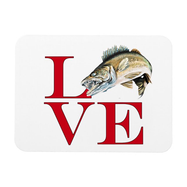 I Kärlek Walleye Magnet (Horisontell)