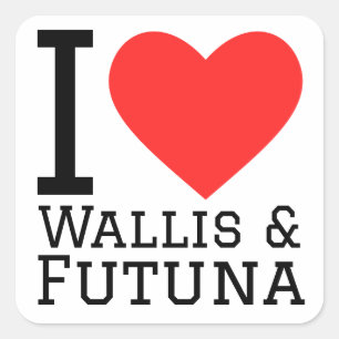 I kärlek Wallis & Futuna Fyrkantigt Klistermärke