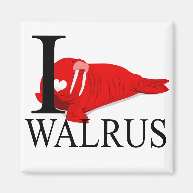 I Kärlek Walrus Magnet (Framsidan)