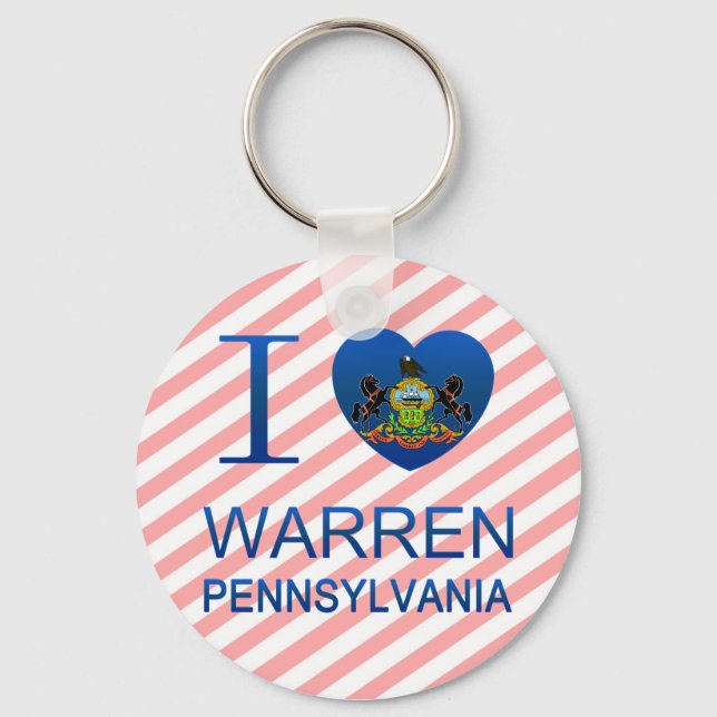 I Kärlek Warren, PA Nyckelring (Framsida)