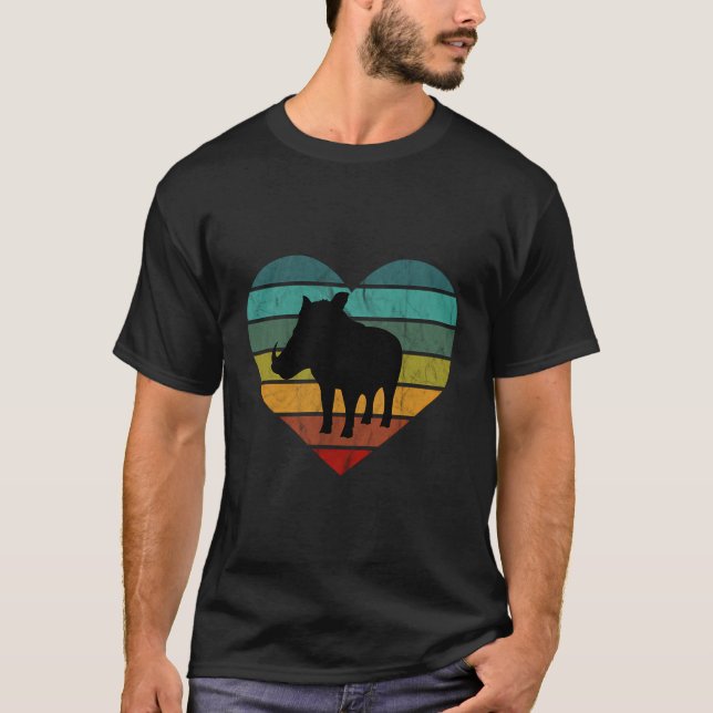 I Kärlek Warthogs in Afrika Heart Wilderness Seren T Shirt (Framsida)