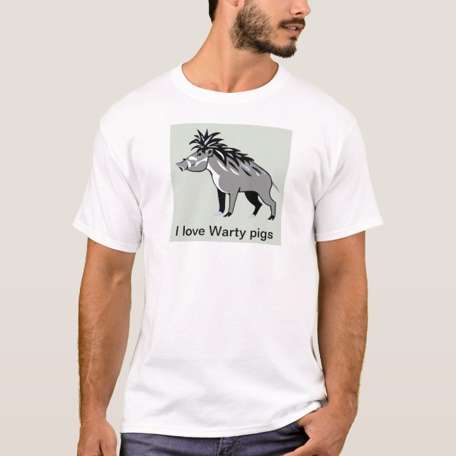 I kärlek WARTY GRISAR - Wildlife - Nature -Warthog T Shirt (Framsida)