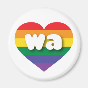 I Kärlek Washington State Rainbow Heart Magnet