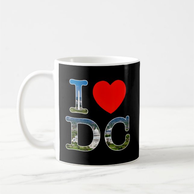 I Kärlek Washington Wa Dc Font Kaffemugg (Vänster)