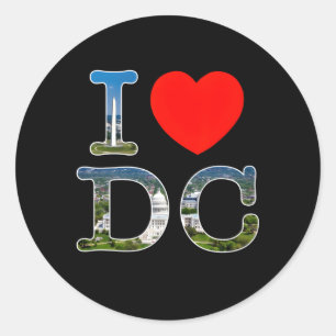 I Kärlek Washington Wa Dc Font Runt Klistermärke