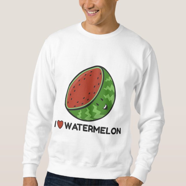 I Kärlek Watermelon Fruit Älskare Lång Ärmad Tröja (Framsida)