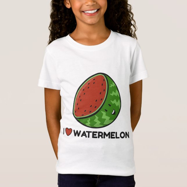 I Kärlek Watermelon Fruit Älskare T Shirt (Framsida)