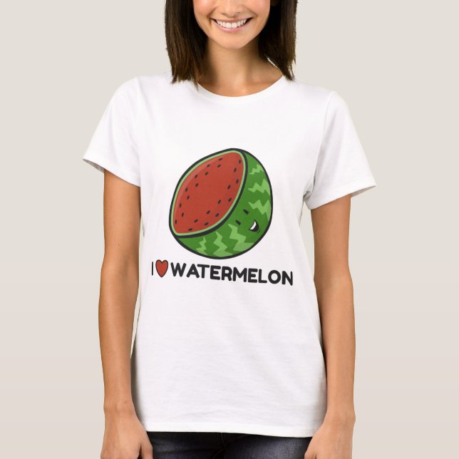I Kärlek Watermelon Fruit Älskare T Shirt (Framsida)
