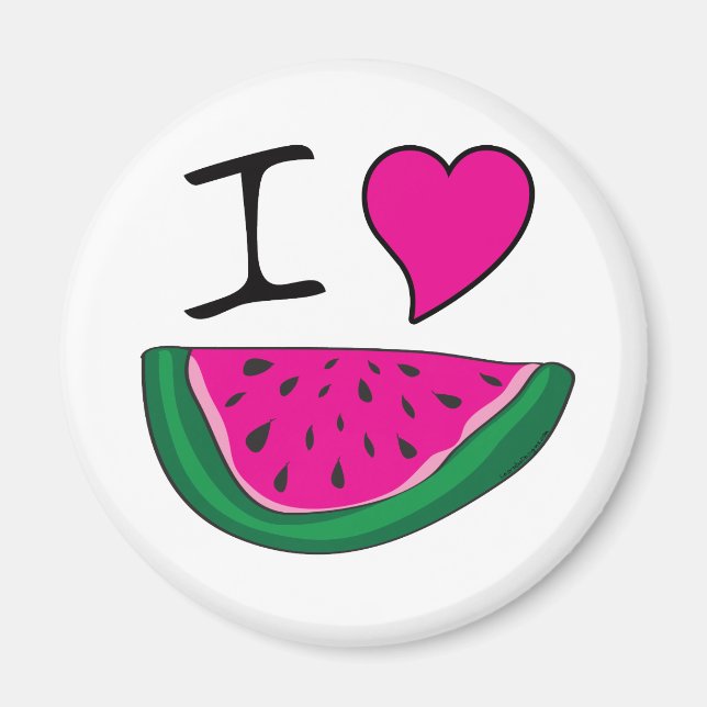 I Kärlek Watermelon Magnet (Framsidan)
