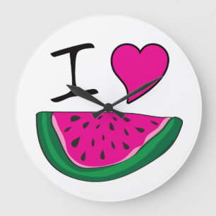 I Kärlek Watermelon Stor Klocka