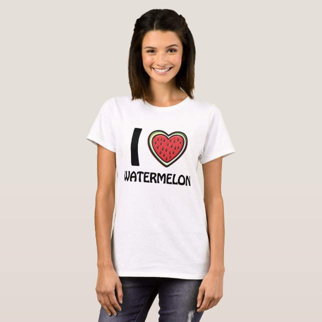 I kärlek Watermelon T Shirt (Hel framsida)
