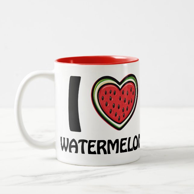 I kärlek Watermelon Två-Tonad Mugg (Vänster)