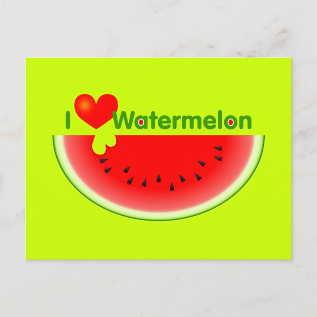 I Kärlek Watermelon-vykort Vykort (Framsida)