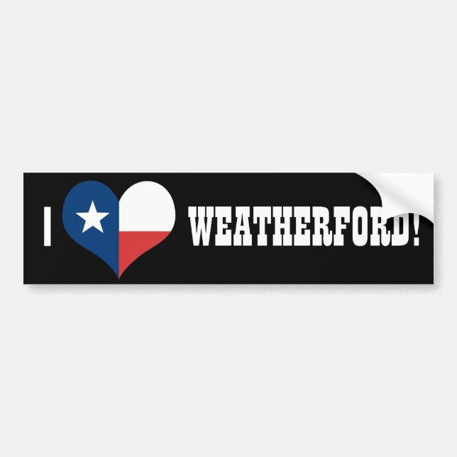 I KÄRLEK WEATHERFORD TEXAS BILDEKAL (Framsidan)