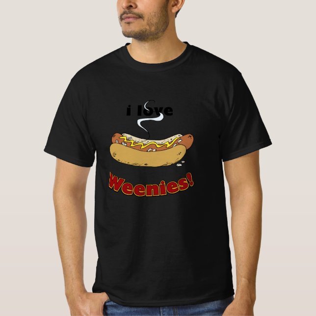 I Kärlek Weenies ~ Hett Hundar T-Shirt (Framsida)
