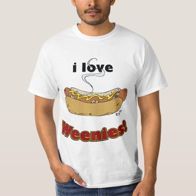 I Kärlek Weenies ~ Hett Hundar T Shirt (Framsida)