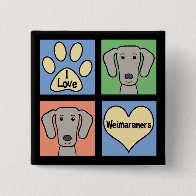 I Kärlek Weimaraners Knapp (Framsida)