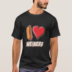 I Kärlek Weiners Hotdog Älskare Puppy Heart Funny T Shirt