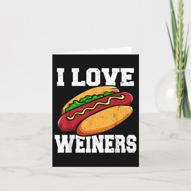 I Kärlek Weiners Hotdog Camping Funny Graphic Kort (Framsida)