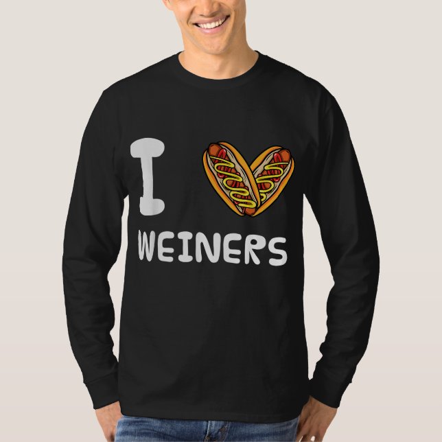 I Kärlek Weiners Hothundars Frankfurter Wiener Fra T Shirt (Framsida)