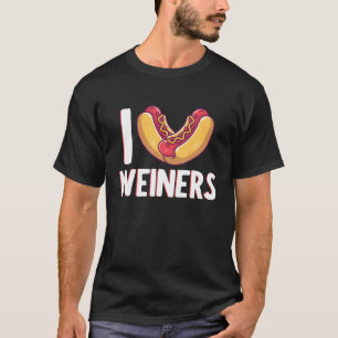I Kärlek Weiners Sause Hotdog Bun Ketchup Mustard T Shirt