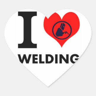 I kärlek Welding Stickers Hjärtformat Klistermärke