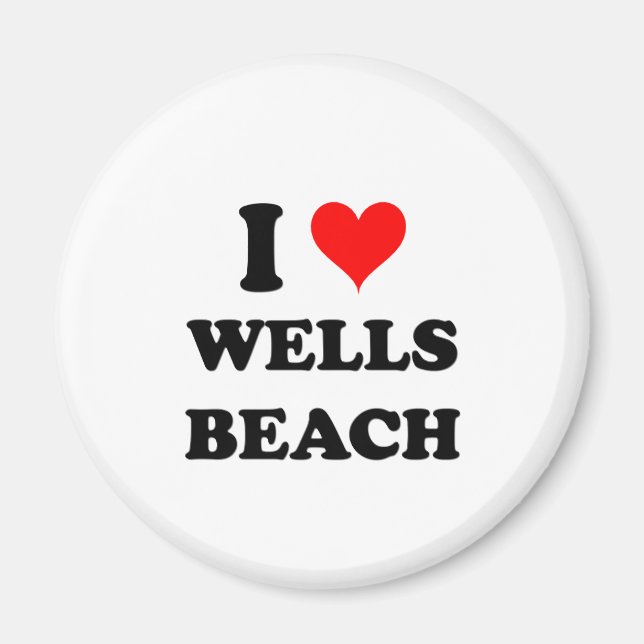I Kärlek Wells Beach Maine Magnet (Framsidan)