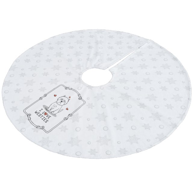 I Kärlek Westies - Väster Highland White Terriers Julgransmatta Fleece (Vinklad)