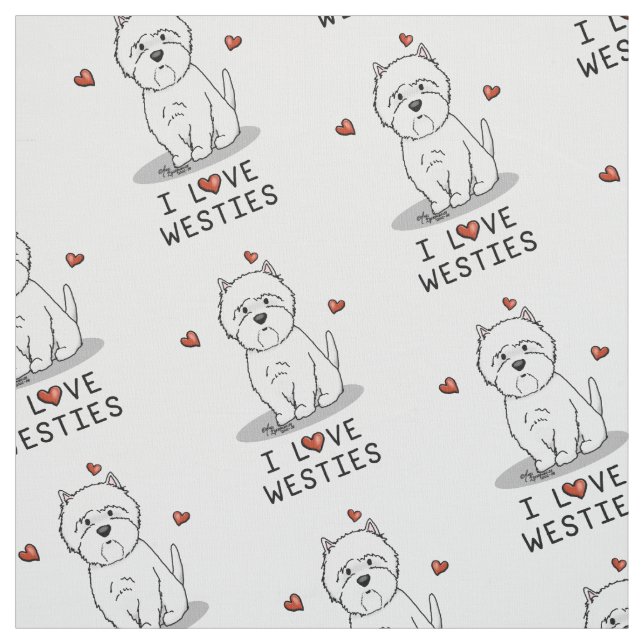 I Kärlek Westies - Väster Highland White Terriers Tyg (Provkarta)