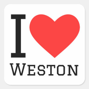 I kärlek Weston Fyrkantigt Klistermärke