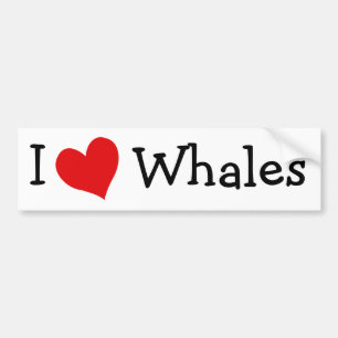 I Kärlek Whales Bildekal