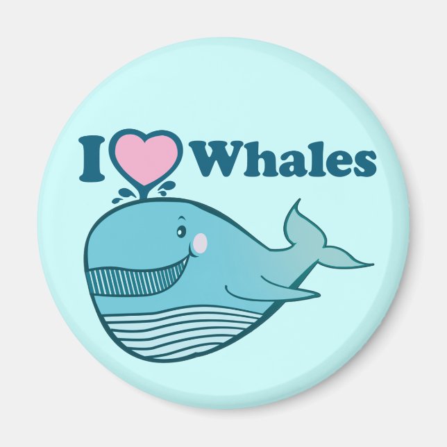 I kärlek Whales Magnet (Framsidan)