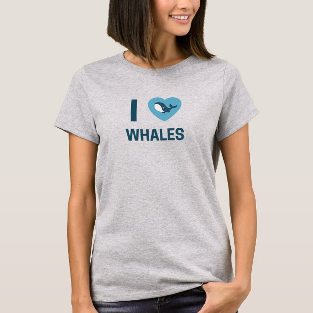 I Kärlek Whales T Shirt (Framsida)