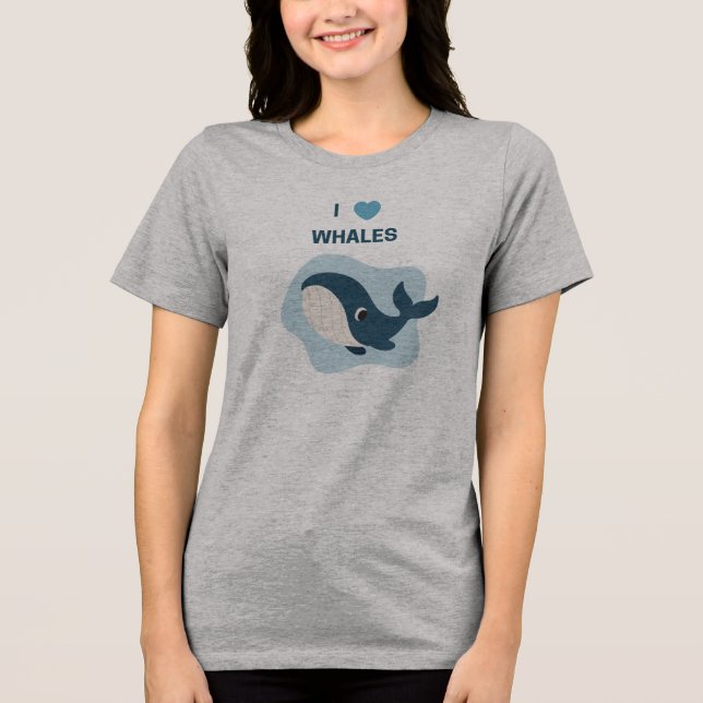 I Kärlek Whales T Shirt (Framsida)
