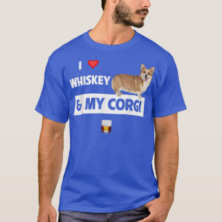 I Kärlek Whiskey och min Corgi Mamma Pappa Hund Dr T Shirt