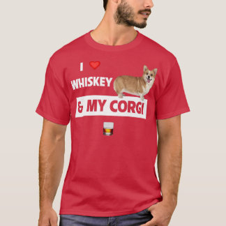 I Kärlek Whiskey och min Corgi Mamma Pappa Hund so T Shirt