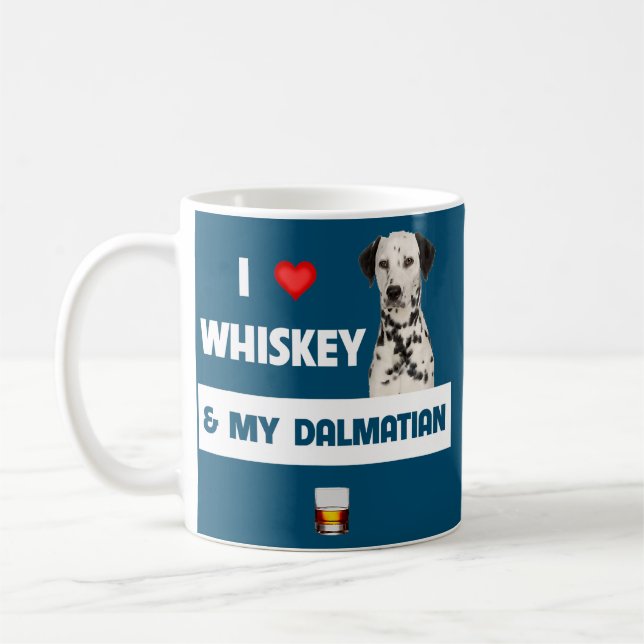 I Kärlek Whiskey och min Dalmatiske Mamma Pappa Fi Kaffemugg (Vänster)