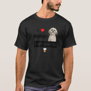 I Kärlek Whiskey och min Shih Tzu Mamma Pappa Hund T Shirt