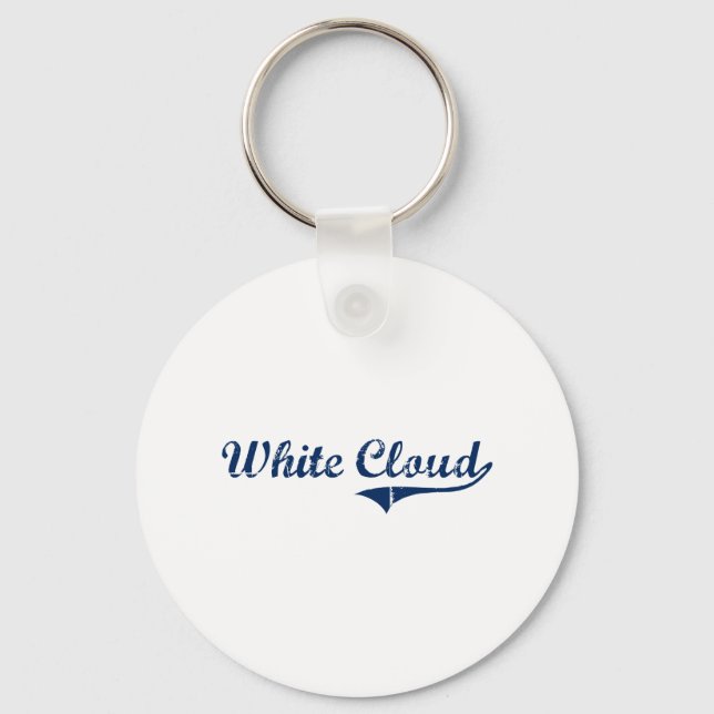 I Kärlek White Cloud Michigan Nyckelring (Framsida)