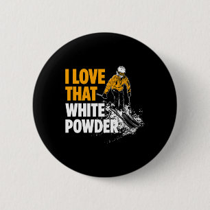 I Kärlek, White Powder Winter Sports Skier Knapp